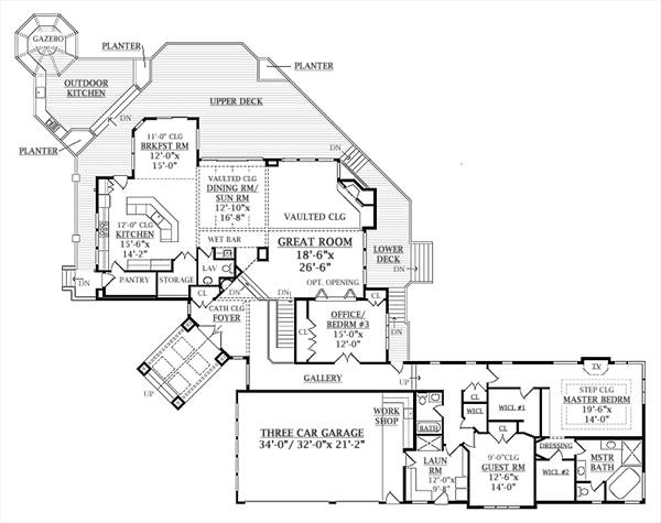 First Floor Plan image of TREE TOP TREASURE House Plan